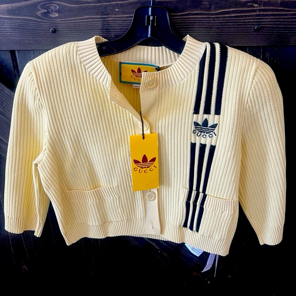 Adidas x Gucci Limited Edition ! Knit Cardigan Sweater And pencil Skirt (small)